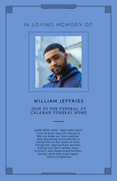 Funeral Program Template with a Memorial Poem