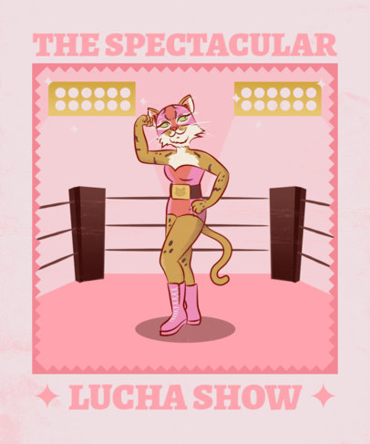 Lucha-Themed T-Shirt Design Template