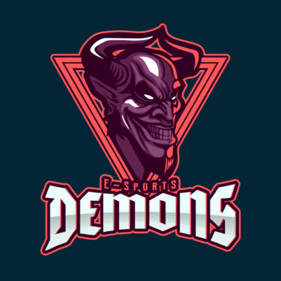eSports Logo Template Featuring a Creepy Smiling Demon 1750q 2361
