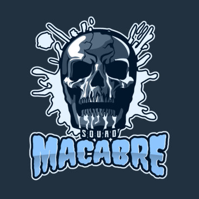 Gaming Logo Template Featuring a Spooky Skull Clipart