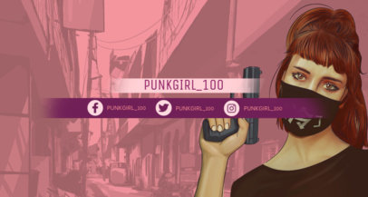 Twitch Banner Maker in the Style of GTA Featuring a Female Character