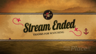 Loop Animation for a Stream Ending Twitch Video Banner Maker with a Pirate Theme 1580