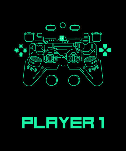 T-Shirt Design Maker Featuring a Deconstructed Gaming Controller 