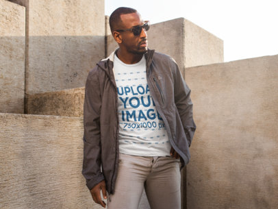 Stylish Man on the Street T-Shirt Mockup