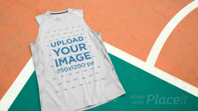 Video Featuring a Jersey Lying on a Basketball Court 