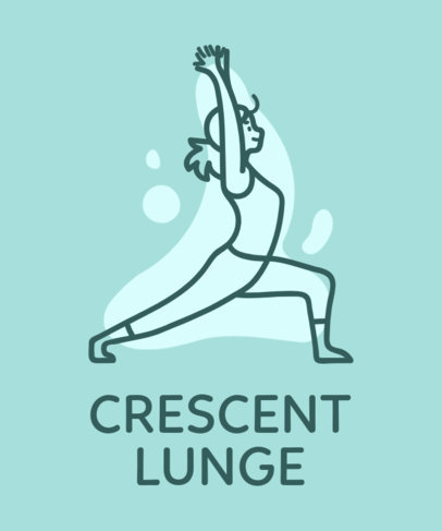 T-Shirt Design Template with Yoga Poses Illustrations