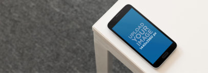 Android Mockup Featuring a Samsung Galaxy on a Table