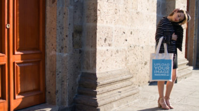 Tote Bag Video of an Elegant Woman Standing in The Morning Light 13912