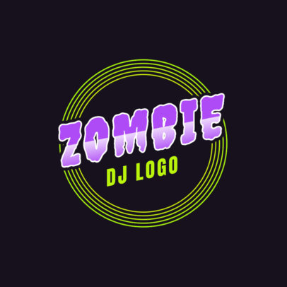 DJ Logo Template with a Zombie Theme