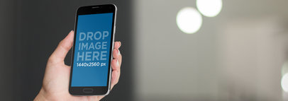 Android Mockup of a Samsung Galaxy in a Home Environment 