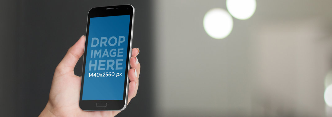 Android Mockup of a Samsung Galaxy in a Home Environment 