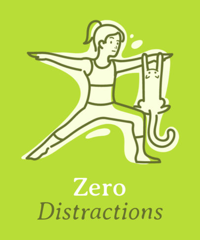 Funny Yoga T-Shirt Maker with the Illustration of a Woman an Her Cat