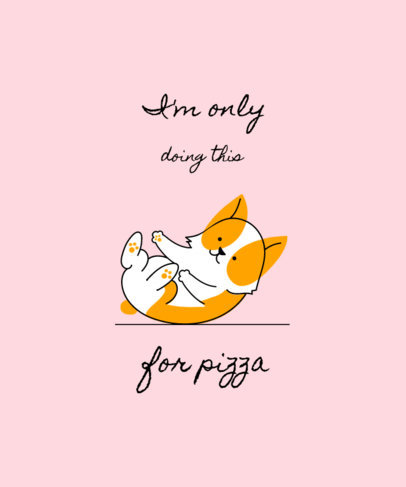 Funny T-Shirt Design Template with a Flexing Dog