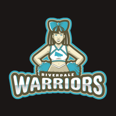 Sports Logo Maker Featuring a Cheerleader Character