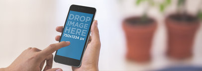 iPhone Mockup in a Restaurant's Waiting Area a5673