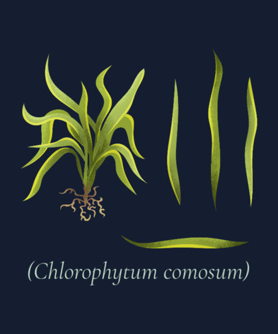 Botanical T-Shirt Design Template Featuring Plants Clipart