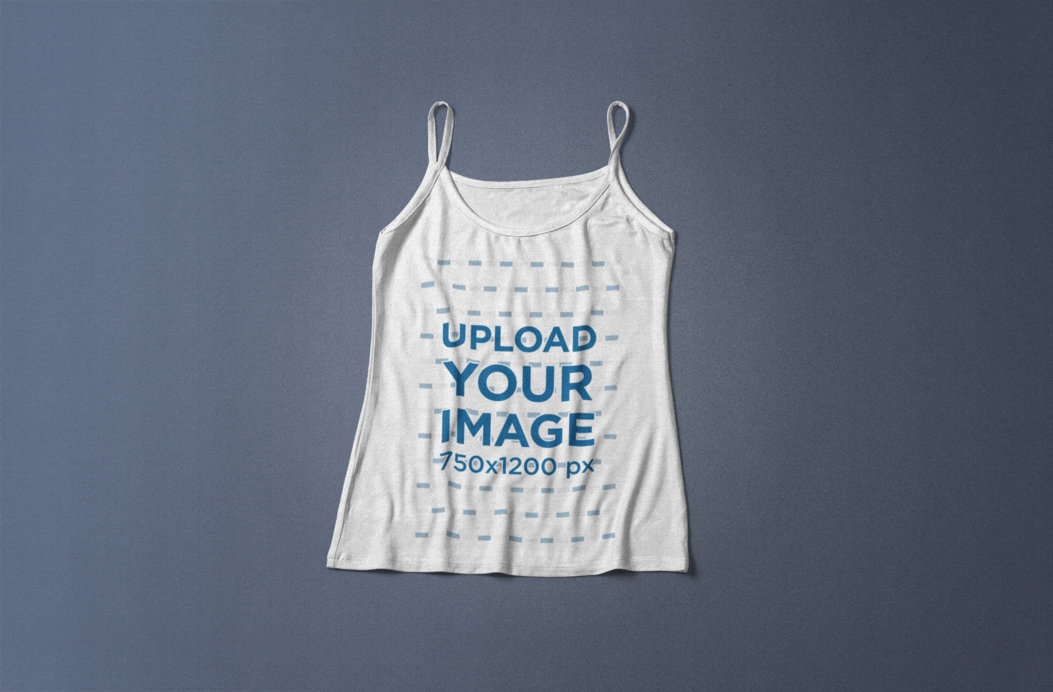 Mockup of a Women's Tank Top Lying on a Flat Surface