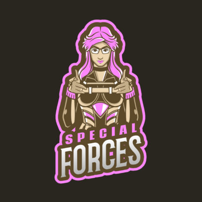 Fortnite-Inspired Gaming Logo Maker Featuring a Female Warrior