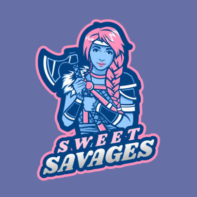 Gaming Logo Creator with a Female Warrior Holding an Axe