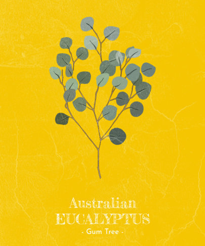 T-Shirt Design Template for a Botanical Shirt