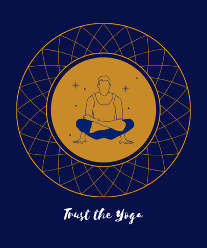 Yoga T-Shirt Design Maker Featuring a Balanced Man Illustration 