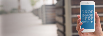 iPhone Mockup in Modern Urban Environment