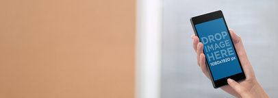 Sony Xperia in Front of Brown Background Phone Mockup 