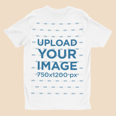 Mockup of the Back of a T-Shirt Against a Plain Background