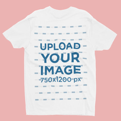Mockup Featuring the Back of a Tee Against a Plain Background 