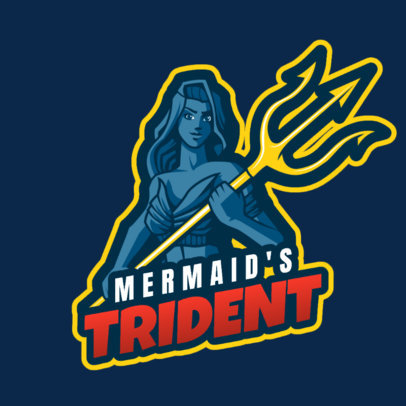 Gaming Logo Maker for a Fortnite Squad Featuring a Mermaid with a Trident 2399a 2407