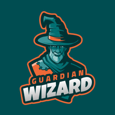 Fortnite-Style Gaming Logo Maker Featuring an Ancient Wizard