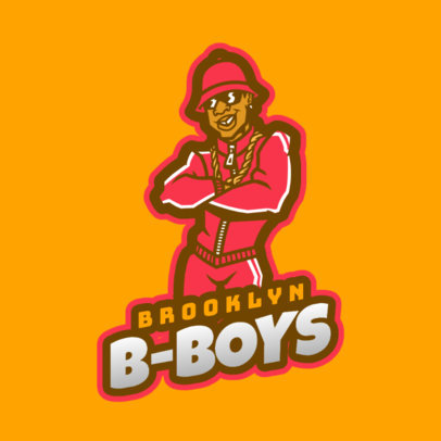 Gaming Logo Template Inspired in Fortnite Featuring a Retro Hip-Hop Dancer 2397a 2407