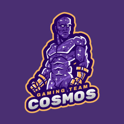 Fortnite-Inspired Gaming Logo Maker Featuring a Galaxy Skin Warrior