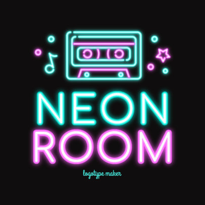 Nightclub Logo Template Featuring Vibrant Neon Graphics