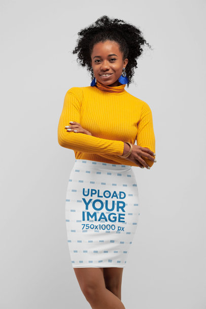 Mockup of a Woman Wearing a Pencil Skirt 