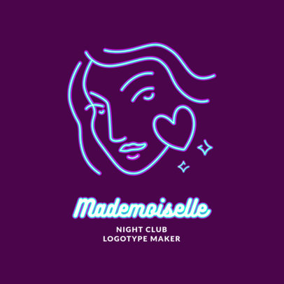 Nightclub Logo Creator with a Neon Illustration