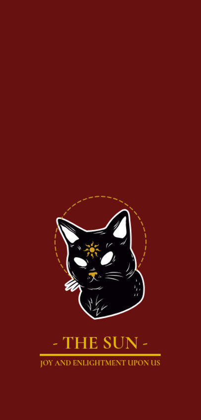 Phone Case Template Featuring an Illustration of a Mystical Cat with White Eyes 1688a