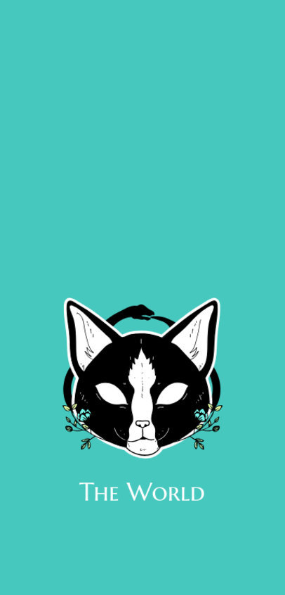 Phone Case Template Featuring a Smiling Creepy Cat Illustration 1688h