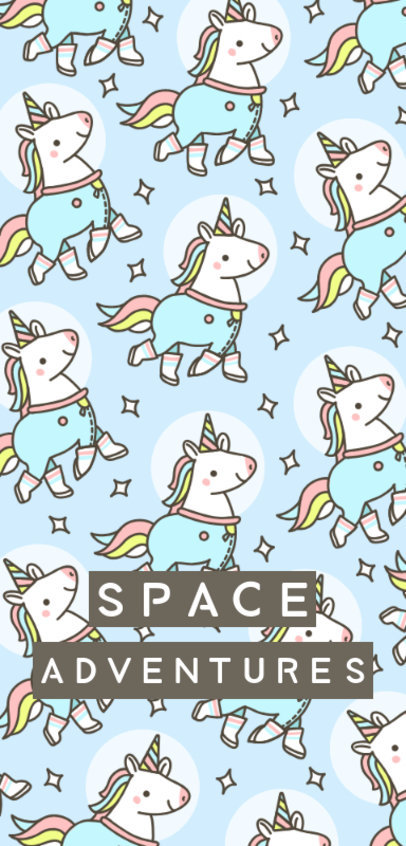 Phone Case Design Template Featuring Space Unicorn Illustrations 1687h 