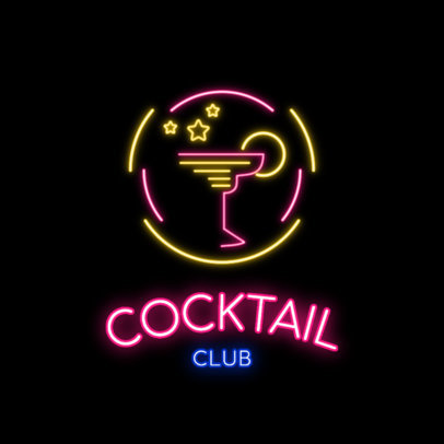 Logo Maker for a Nightclub with Neon Colors