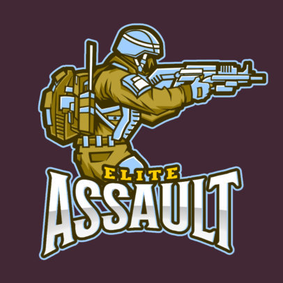 Gaming Logo Maker with Armed Soldiers Illustrations