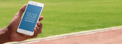 Man at the Park Using an iPhone Mockup