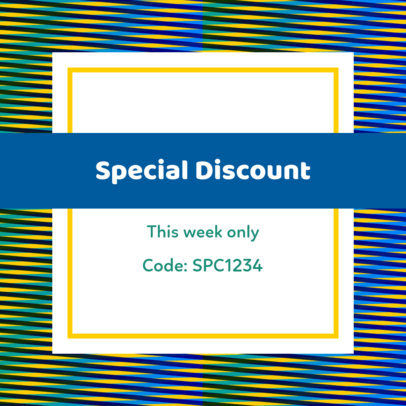 Instagram Post Creator with a Colorful Line-Patterned Background 1684l--1701