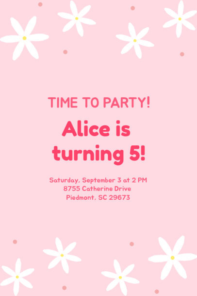 Invitation Maker for a Birthday Party with Flower Graphics