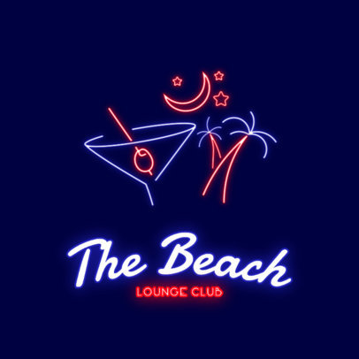 Nightclub Logo Maker for a Lounge Bar with Neon Colors 