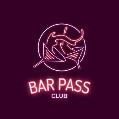 Cocktail Bar Logo Maker Featuring Two Martinis 