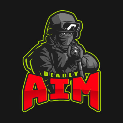 Gaming Logo Maker Featuring a Deadly Sniper Character Illustration
