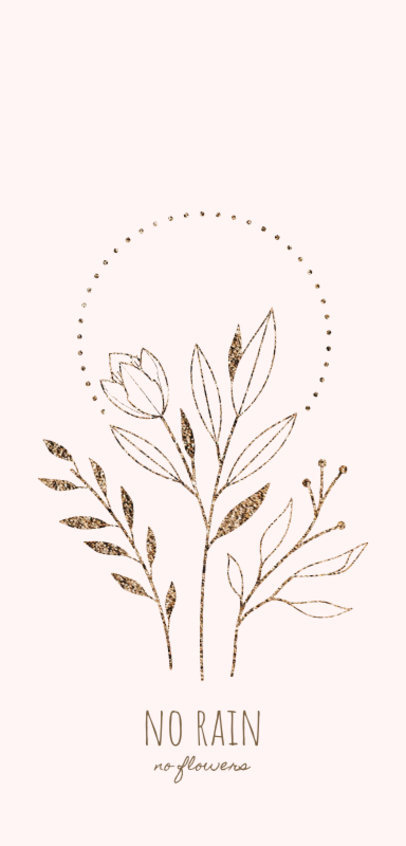 Phone Case Design Template with Delicate Flowers 