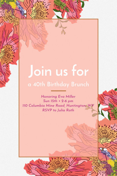 Invitation Maker for a Birthday Brunch