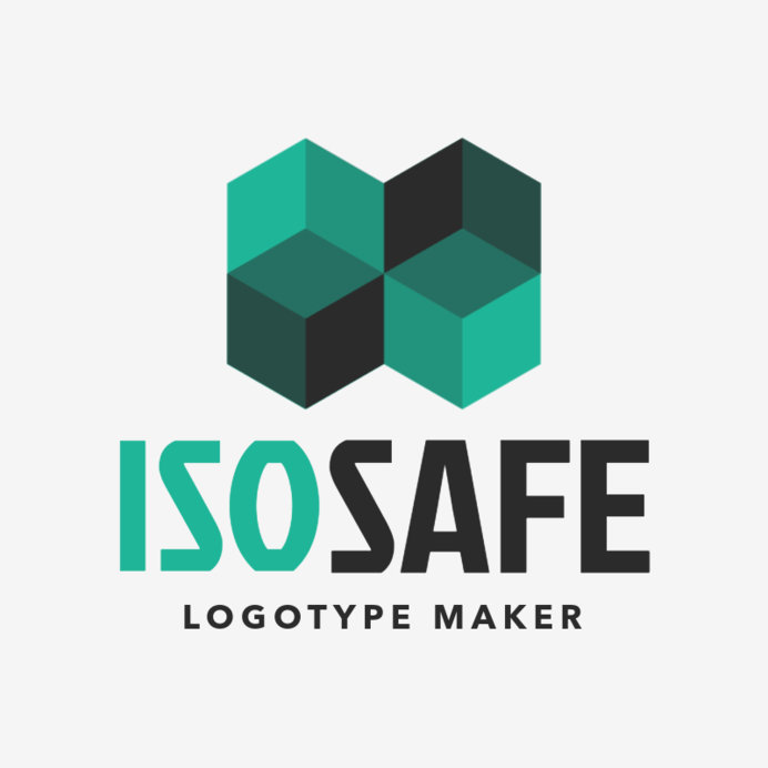Cyber Security Logo Template Featuring Intertwined Cubes Graphics